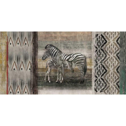 Tribal Zebras White Modern Wood Framed Art Print by Selkirk, Edward