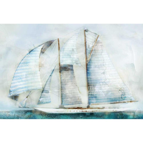 Sailboat Blues Black Modern Wood Framed Art Print by Selkirk, Edward