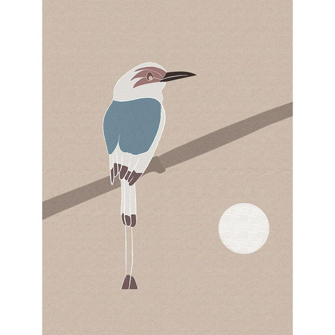 Japanese art a bird and the Moon Black Modern Wood Framed Art Print by Balbuena, Sabrina