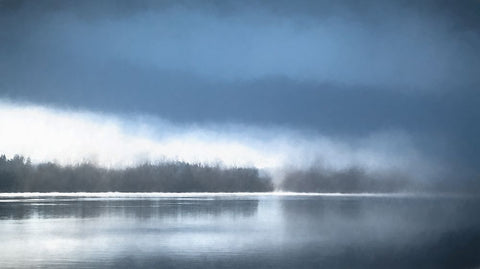 Columbia Mist Black Modern Wood Framed Art Print by Schwartz, Don