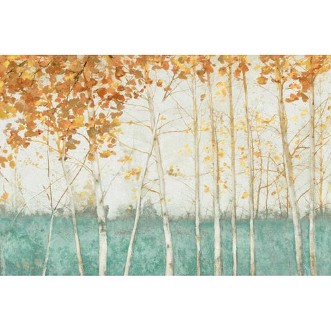 Autumn Threshold White Modern Wood Framed Art Print by Theodosiu, Matina