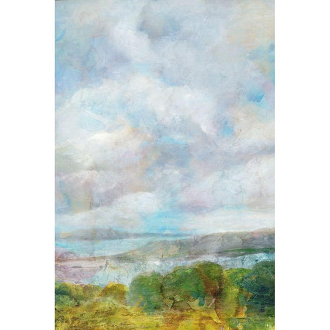 Spring Meadow  White Modern Wood Framed Art Print by Theodosiou, Matina