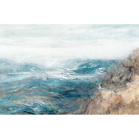 Rippling Away II  White Modern Wood Framed Art Print by Theodosiou, Matina
