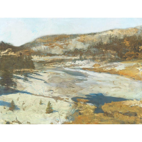 Snovy Hills Black Modern Wood Framed Art Print by Theodosiou, Matina