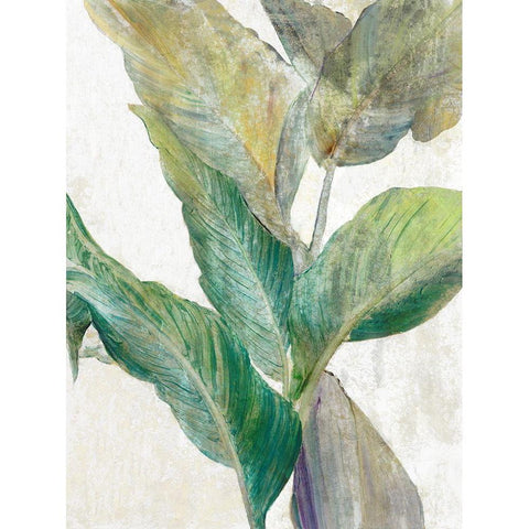Tropical Greenary I Gold Ornate Wood Framed Art Print with Double Matting by Theodosiou, Matina