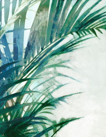Lush Tropical  White Modern Wood Framed Art Print with Double Matting by Theodosiou, Matina