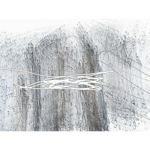 String Play  White Modern Wood Framed Art Print by Trimmel, Petra