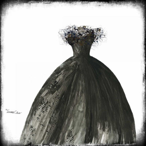 Black Dress I Black Modern Wood Framed Art Print by Cohen, Tamara