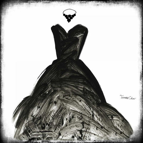 Black Dress II White Modern Wood Framed Art Print with Double Matting by Cohen, Tamara