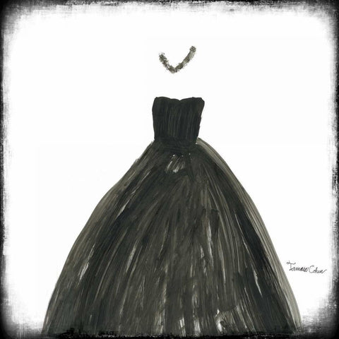 Black Dress III White Modern Wood Framed Art Print by Cohen, Tamara