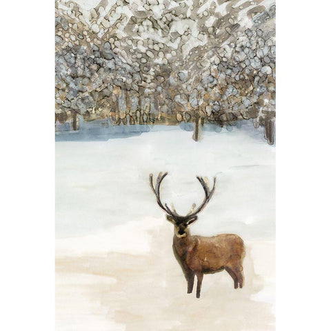 Grand Elk II  White Modern Wood Framed Art Print by Stellar Design Studio