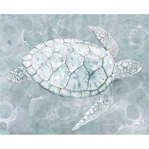 Sea TurtleÂ  Gold Ornate Wood Framed Art Print with Double Matting by Stellar Design Studio