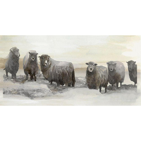 Winter Sheeps II White Modern Wood Framed Art Print by Stellar  Design Studio