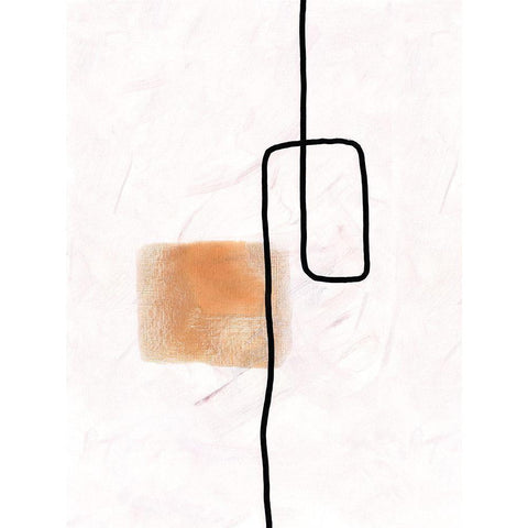 Textured Line Gold III Black Modern Wood Framed Art Print by J:L Design