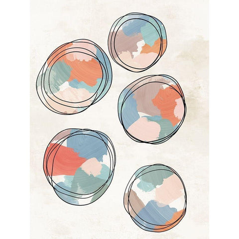 Little Orbs I  Black Modern Wood Framed Art Print by J:L Design