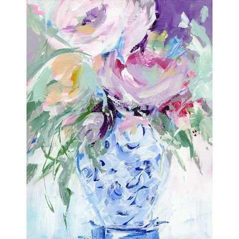 Blissful Bouquet I Black Modern Wood Framed Art Print by Pepe, Susan