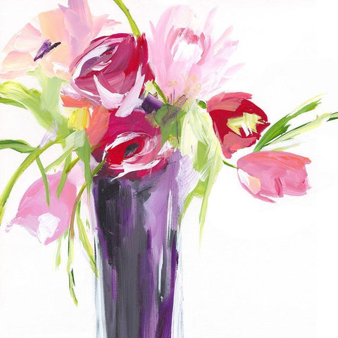 Bold Flowers I  White Modern Wood Framed Art Print with Double Matting by Pepe, Susan