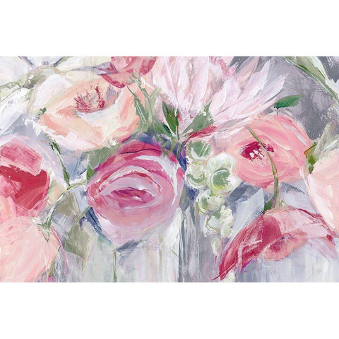 Fresh Flowers In A Vase  Black Modern Wood Framed Art Print by Pepe, Susan