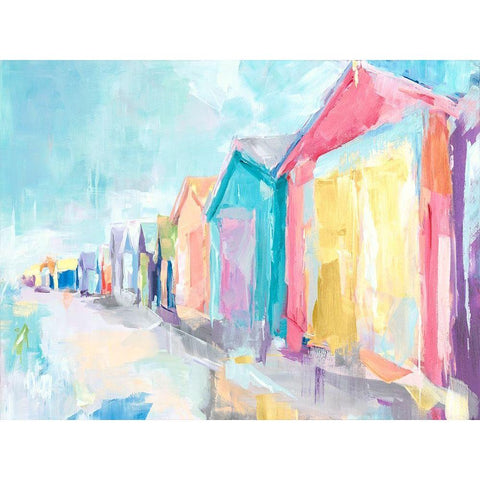 Brighton Beach  Black Modern Wood Framed Art Print with Double Matting by Pepe, Susan