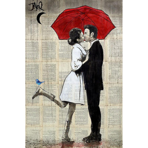 Magical Rain Gold Ornate Wood Framed Art Print with Double Matting by Jover, Loui