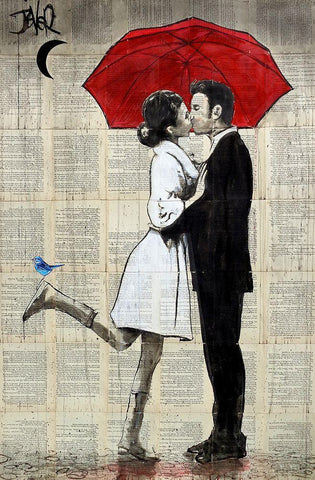 Magical Rain Black Ornate Wood Framed Art Print with Double Matting by Jover, Loui