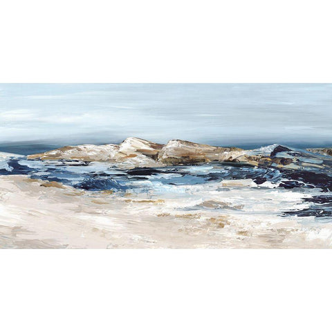 By The Rocks  White Modern Wood Framed Art Print by Mavis, Luna