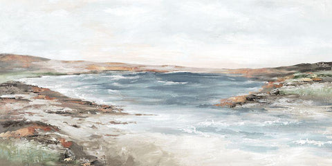 Calm Seacoast  White Modern Wood Framed Art Print with Double Matting by Mavis, Luna