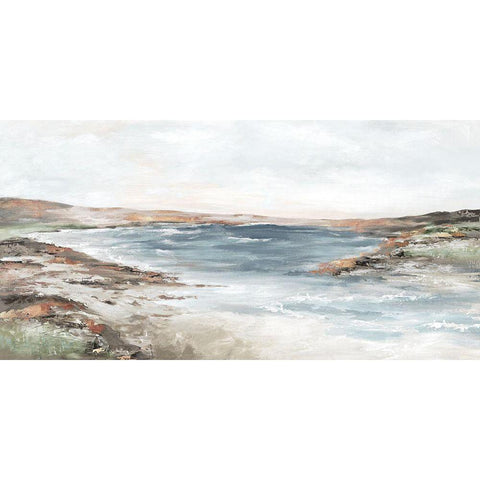 Calm Seacoast  Gold Ornate Wood Framed Art Print with Double Matting by Mavis, Luna