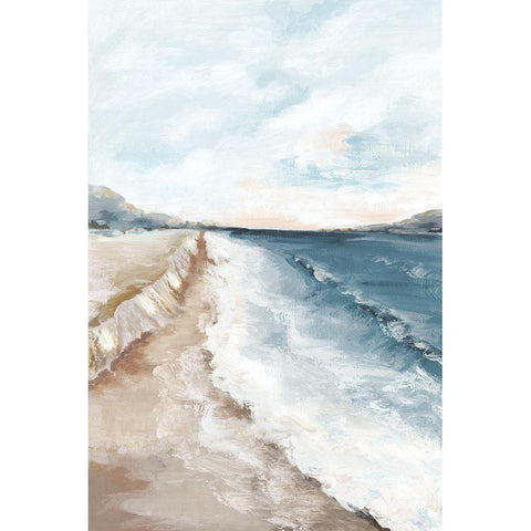 Walk on Beach II Black Modern Wood Framed Art Print with Double Matting by Mavis, Luna
