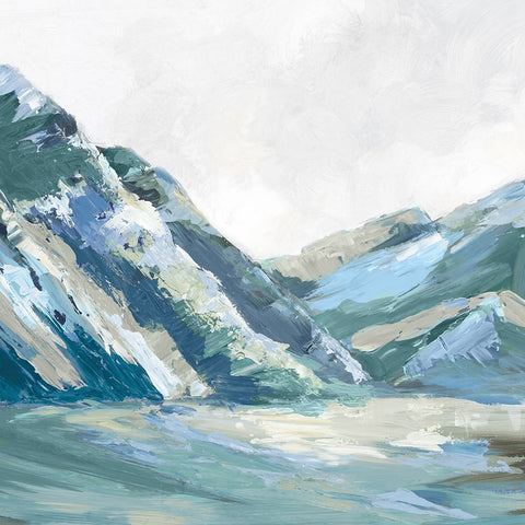 Blue Palette Mountains I Black Ornate Wood Framed Art Print with Double Matting by Mavis, Luna