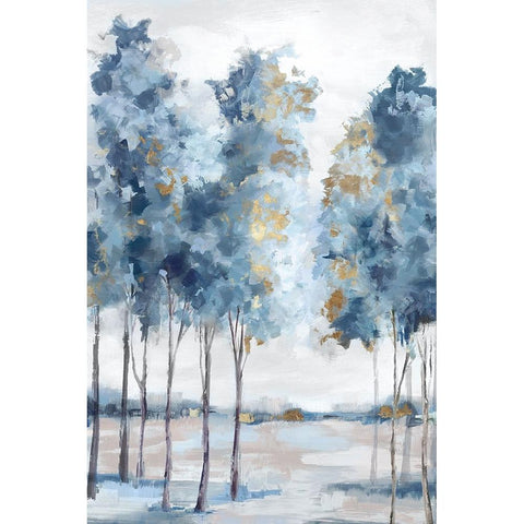 Navy Forest White Modern Wood Framed Art Print by Mavis, Luna