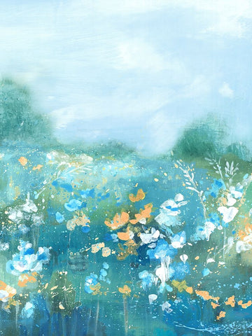 Wild Flower Oasis II White Modern Wood Framed Art Print with Double Matting by Mavis, Luna