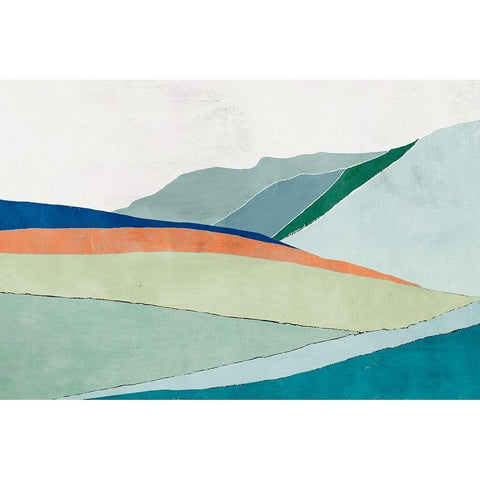 Hills Beneath Roving Sun White Modern Wood Framed Art Print by Cacho, E.L.