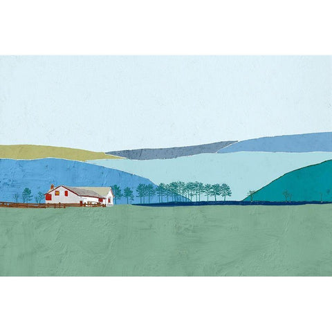 Behind the Hills White Modern Wood Framed Art Print by Cacho, E.L