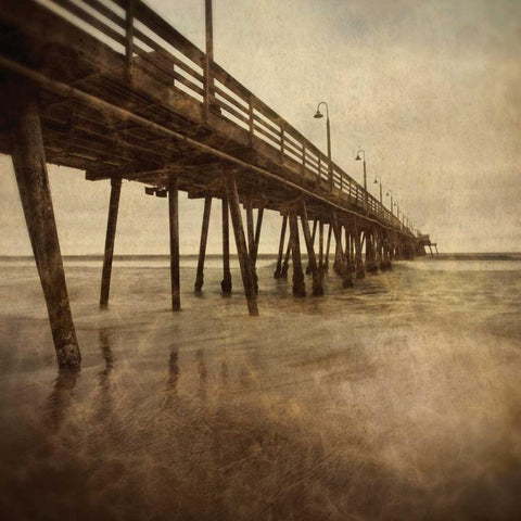Vintage Pier I Black Modern Wood Framed Art Print by Hartson-Weddle, Ryan