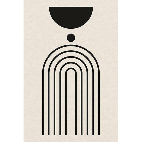 Geometric Minimalist I  Black Modern Wood Framed Art Print with Double Matting by William, Gary