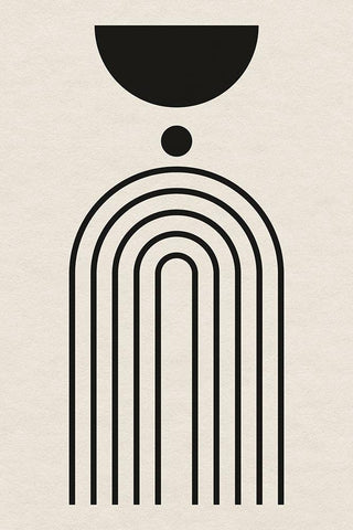 Geometric Minimalist I  Black Ornate Wood Framed Art Print with Double Matting by William, Gary