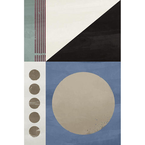 Blue Abstract Geometric I  Black Modern Wood Framed Art Print by William, Gary