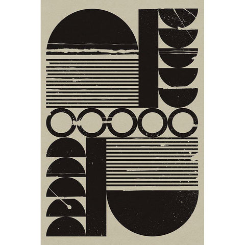 Black Alignment I  Black Modern Wood Framed Art Print with Double Matting by William, Gary
