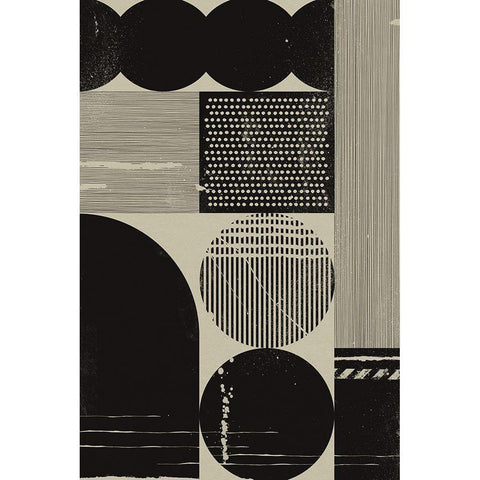 Black Alignment II Black Modern Wood Framed Art Print with Double Matting by William, Gary