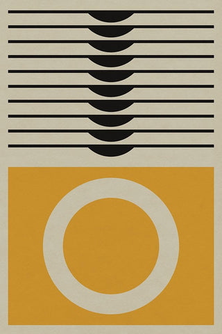 Yellow Ring Black Ornate Wood Framed Art Print with Double Matting by Williams, Gary