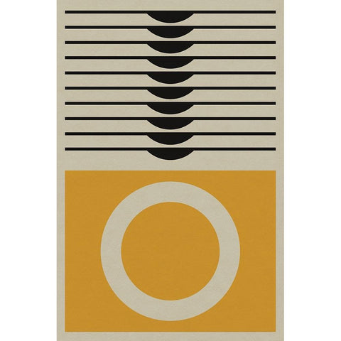 Yellow Ring Black Modern Wood Framed Art Print with Double Matting by Williams, Gary