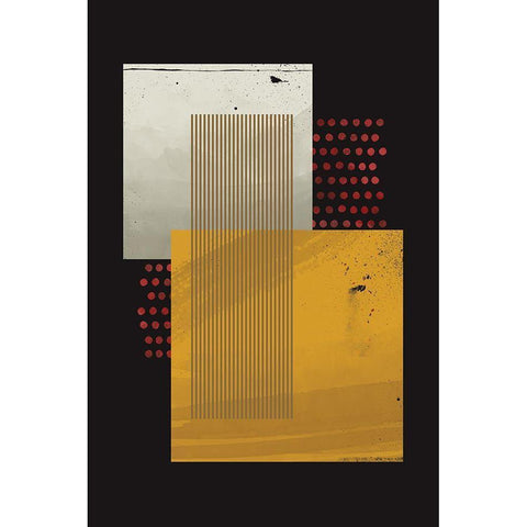 Abstract Geo I  Black Modern Wood Framed Art Print with Double Matting by William, Gary