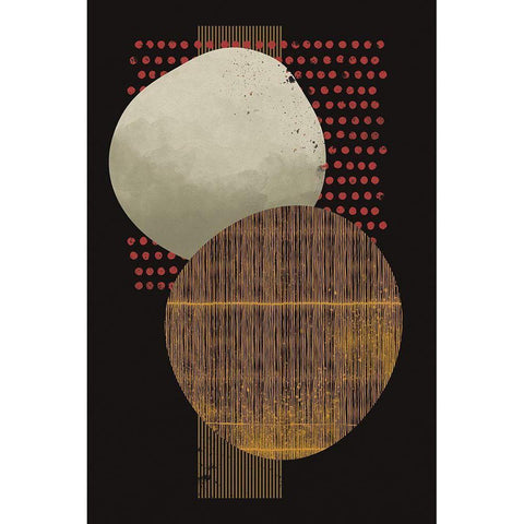 Abstract Geo II Black Modern Wood Framed Art Print with Double Matting by William, Gary