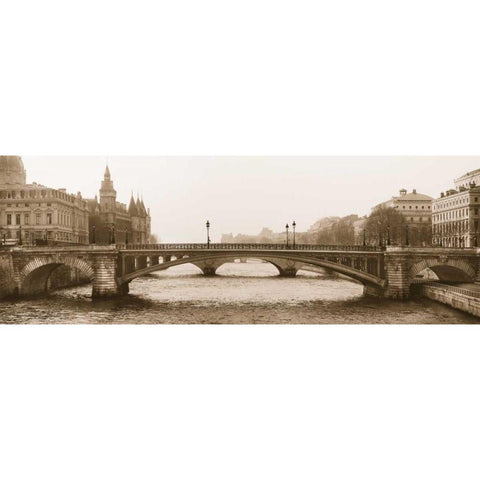 Pont Notre Dame White Modern Wood Framed Art Print by White, Karen