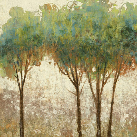 Trees in Spring White Modern Wood Framed Art Print with Double Matting by Kroeker, Wendy