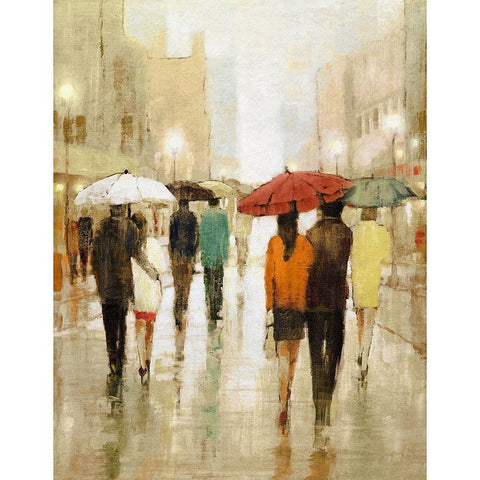 Gentle Rain Black Modern Wood Framed Art Print with Double Matting by Kroeker, Wendy