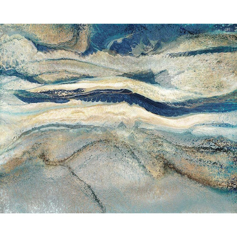Blue Danube II Black Modern Wood Framed Art Print by Kroeker, Wendy