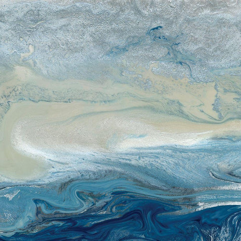 Ocean Blue Black Modern Wood Framed Art Print with Double Matting by Kroeker, Wendy