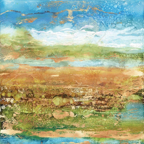 Field Stone II White Modern Wood Framed Art Print by Kroeker, Wendy